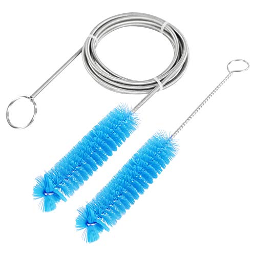 CPAP Tube Cleaning Brush-7 Feet Flexible + 7 Inches Handy Stainless Steel Wire Bristle Brush- Fits for Standard 22mm Diameter Tubing (Blue)