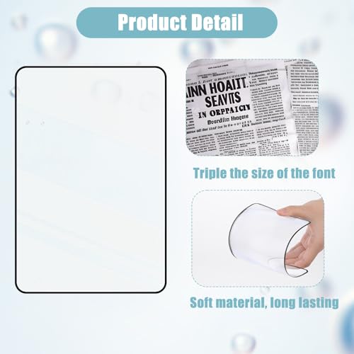 5PCS Page Magnifier, 3 X Magnifying Glass for Reading, Lightweight Plastic Magnifying Sheet Full Page Magnifier Fresnel Lenses for Elderly and People with Low Vision Reading(2 Sizes)