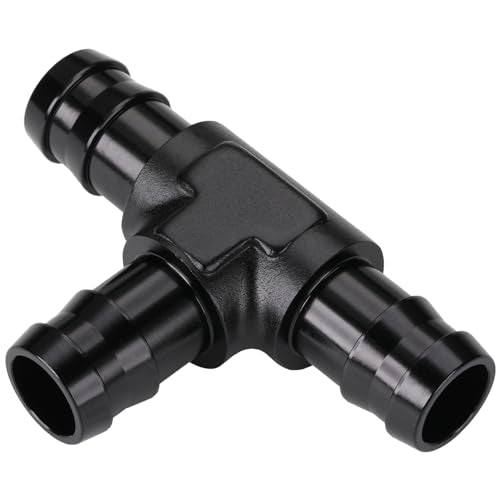 5/8" 16mm Hose Barb Tee T Fitting Adapter Aluminum Black - size: 16mm