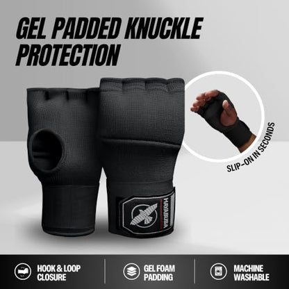 Hayabusa Quick Gel Hand Wrap Boxing Gloves - color: Black, size: Large