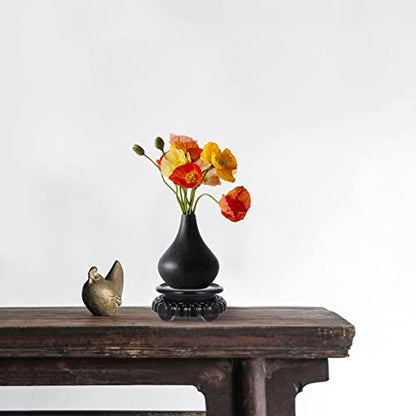 Alipis Rotating Bonsai Pedestal 5.11In Round Fish Tank Flowerpot Base Vase Display Stand for Home Office Garden Decoration