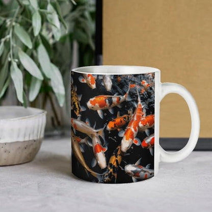 Changing Magic Coffee Mug Heat Sensitive Porcelain Tea Cup Morphing Mugs Japan Fancy Carp Fishes Printed Color Changing Coffee Mug Heat Activated
