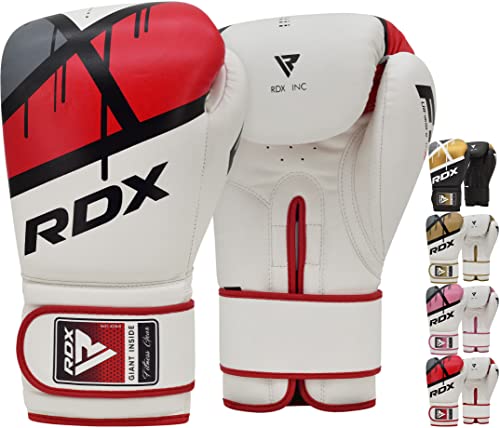 RDX Boxing Gloves EGO, Sparring Muay Thai Kickboxing MMA Heavy Training Mitts, Maya Hide Leather, Ventilated, Long Support, Punching Bag Workout Pads, Men Women Adult 8 10 12 14 16 oz - color: RED, size: 14OZ