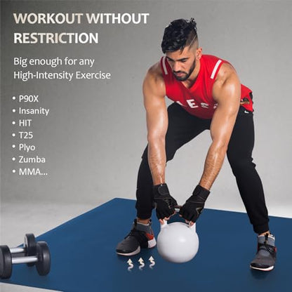 GXMMAT Large Exercise Mat 6'x4'/6'x5'/6'x6'(7mm) - color: Navy Blue, size: 6*4 FT