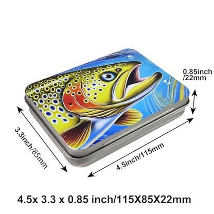 Aventik Fishing Tackle Tin Box Fish Tools Gift 3 Pack or 6 Pack Metal Storage Case for Fishing Hooks Lures Wet & Dry Flies Storage Tackle Organizer for Anglers and Outdoor Travel（6pc) - style: 6pc