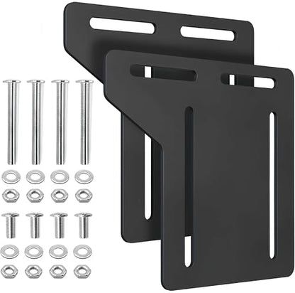 2 Pack Headboard Brackets for Bed Frame, Heavy Duty with Hardware | Fits Most Standard Bed Frames, 2 Pack Heavy Duty Steel Brackets Full Mounting Hardware Included, Easy Headboard Modification