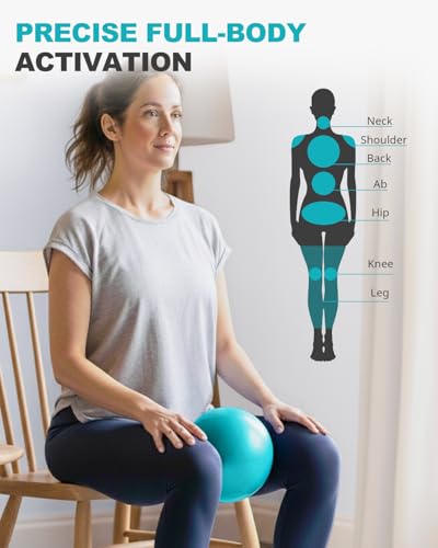 Trideer Exercise Ball for Physical Therapy, 9 Inch Pilates Ball - color: Turquoise (with pump, no guide)