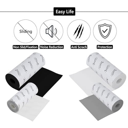 Non Slip Self Adhesive Silicone Cuttable Furniture Pads - 5x40 inch Versatile Non-Slip Silicone Pads for Variety of Objects, Appliances and Furniture - color: 5x40 Black