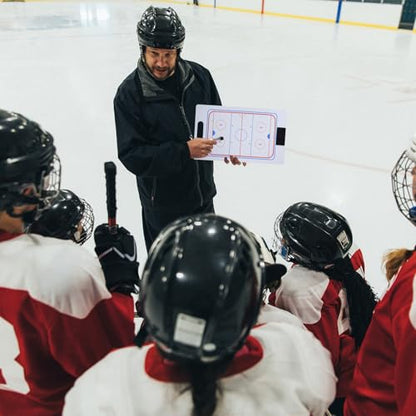 Ice Hockey Dry Erase Coaches Clipboard, 16 x 9.8 inch Double Sided Whiteboard with Marker Pen