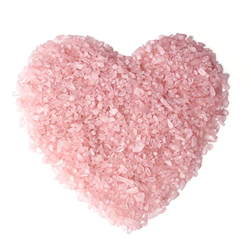 LAIDANLA Rose Quartz Crushed Stone Crystal Chips Bulk Natural Gemstones Healing Reiki Crystals Mini Quartz Vase Filler Aquarium Gravel 100g - color: Pink-rose Quartz, size: 0.22 Pound-（0.2"-0.28"）