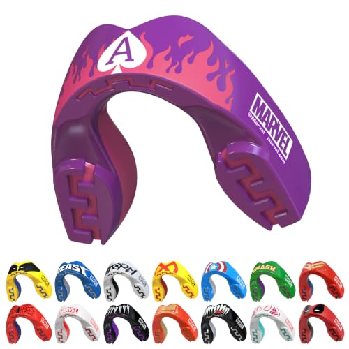 Marvel Gambit Sports Mouth Guard, Adult Dual Layer Mouthguard with Case | Adult 12+ Years, Purple Premium Mouthpiece, Easy Fit Remoldable, Anti Gag, Football, Boxing, Lacrosse, MMA, Contact Sports - color: Gambit, size: Adult (12+ Years)