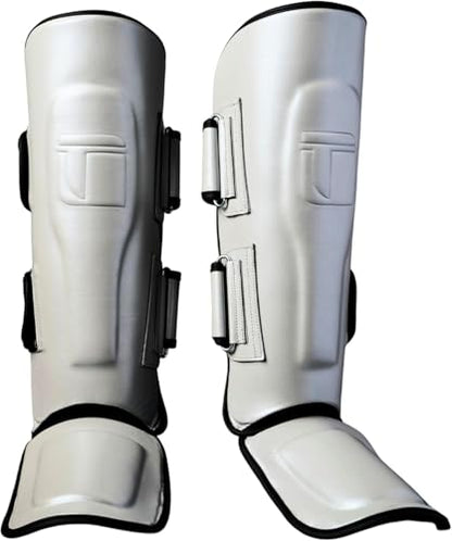 Tigear APEX5 Shin Guards – Chrome Luxe | Muay Thai, MMA, Kickboxing & Sparring | 100% Buffalo Leather