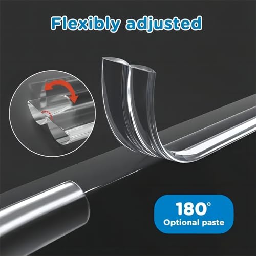 1 Roll Furniture Corner Guard Edge Safety Bumpers, 0.39X39.37 Inches Soft Silicone Clear Corner Guards, Adhesive Gel for Furniture, Cabinets, Glass & Coffee Tables