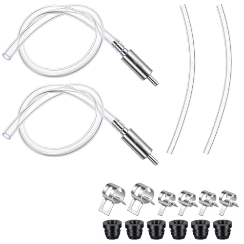2 Sets Brake Bleeder Hose One Way Check Valve Tube Bleeding Tool Kit Universal Brake Fluid Bleeder with Nozzle Cap & Clamp for Hydraulic System Bleeding Car Clutch Fluid Replacement Hose Motorbike