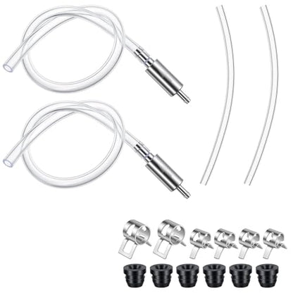 2 Sets Brake Bleeder Hose One Way Check Valve Tube Bleeding Tool Kit Universal Brake Fluid Bleeder with Nozzle Cap & Clamp for Hydraulic System Bleeding Car Clutch Fluid Replacement Hose Motorbike