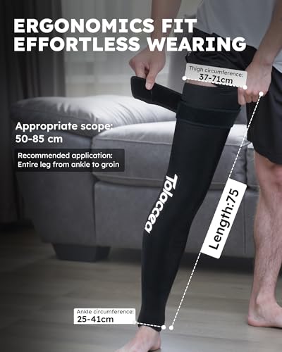 Full Leg Ice Pack Wrap, 360° Entire Leg Gel Cold Therapy Sleeve with Strap | 360° Entire Leg Coverage, Expert-Grade Gel, Stay Flexible Frozen, Leak-Proof, Hot & Cold Therapy, Leg Muscle Recovery - size: universal