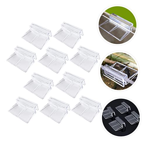 TOYANDONA 10pcs Acrylic Aquarium Support Brackets for Fish Tanks Adjustable Clips for 7-8mm Glass Sturdy Support Racks for Fish Tank Covers