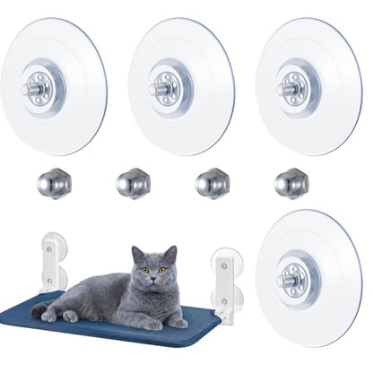 Cat Window Perch Suction Cups, 4 Pcs Clear Strong Cat Window Hammock Suction Cup Replacement for Cats Windows Seat