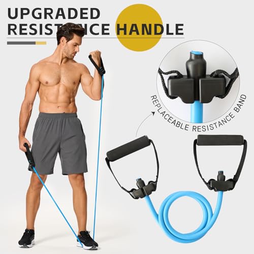 Latex-Free Resistance Bands with Handles for Exercise and Therapy