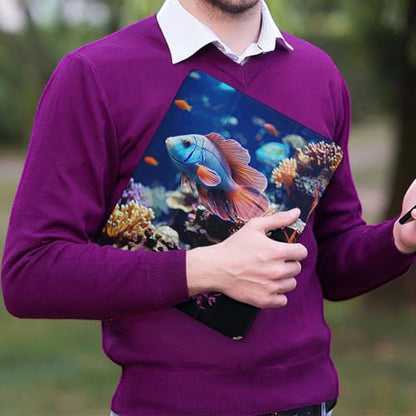 Coral Reef Fish Aquarium Case for iPad Pro 12.9 Inch 2022/2021/2020(6th/5th/4th Gen) Trifold Stand with Pencil Holder, Soft Silicone Shockproof Protective Cover, Slim Lightweight