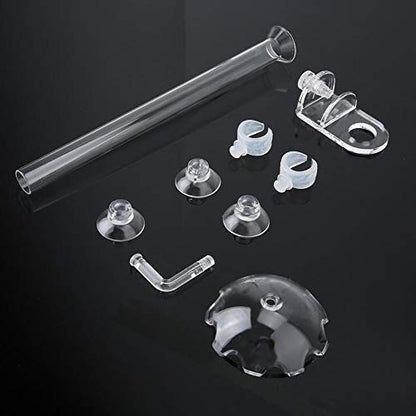3PCS Shrimp Feeding Tube, Aquarium Glass Shrimp Feeding Tube Food Dish Pipe Holder Acrylic Fish Shrimp Feeder Tube with Holder Clip Feeding Bowl Set Aquarium Accessory(35cm)