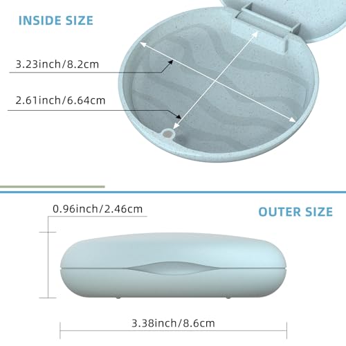 Retainer Case, Retainer Case Slim, Mouthguard Case, Orthodontic Case, Wheat Straw Box, Blue - color: Blue