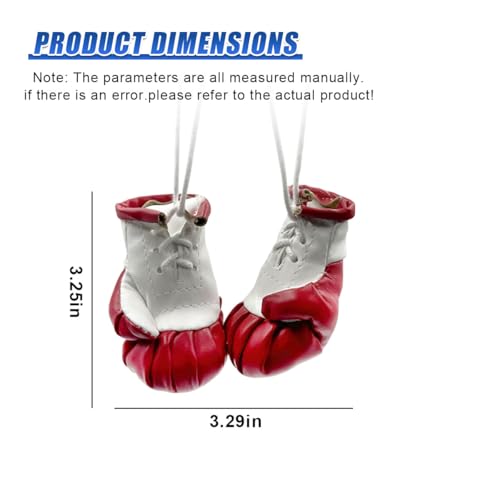 Mini Boxing Gloves Car Rearview Mirror Charm (Red) - color: Red