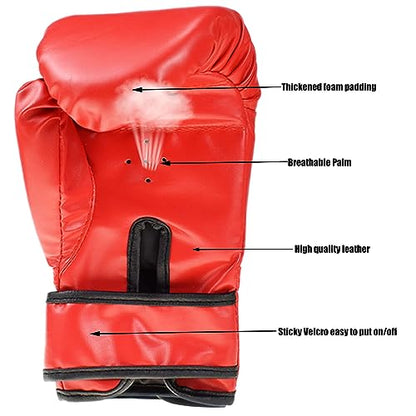 Boxing Gloves for Kids, Kids Sparring Punching Gloves for Punching Bag,Youth Training Kickboxing, Muay Thai - color: Red