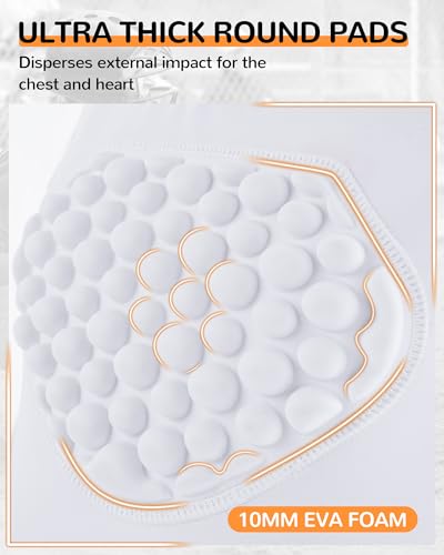 Youth Baseball Chest Protector Softball Lacrosse Football Padded Compression Shirt Heart Guard Sternum Protection - color: White, size: X-Large