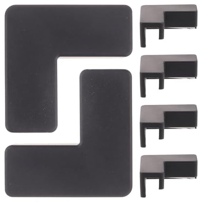 Generic 6pcs Silicone Anti-Collision Corner Guards for Fish Tank and Pet Carrier, Medium Black Tank Corner Protectors with Soft Bumpers for Furniture Safety