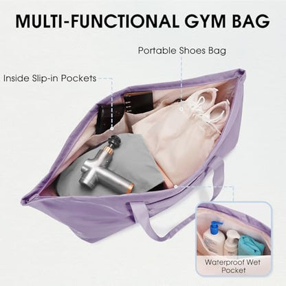 sportsnew Large Yoga Mat Bag Trolley Sleeve Gym Carrier Shoe Bag Wet Pocket - color: Purple