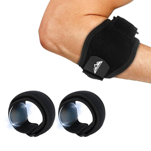 supregear Elbow Brace for Women Men, Forearm Guard for Tennis Golfers Elbow, Adjustable Strap and Compression Pads, Soft Comfortable Support Band for Sports and Daily Life, Black (2 Packs) - color: Black (2 pcs)