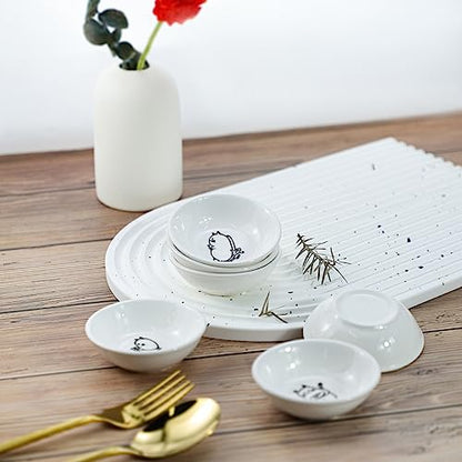 Super Cute Chef Cat Ceramic Sauce Dish/Seasoning Dish/Sushi Soy Dipping Bowl/Appetizer Plates/Serving Dish for Kitchen Home(Set of 6) - color: Chef-Cat