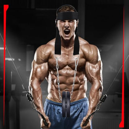 Neck Harness for Weight Lifting with Heavy Duty Chain Neck Training Harness