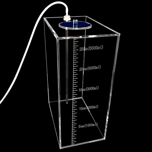 dosing Pump Liquid containers,Liquid srorage Bucket,Aquarium Air Pump Accessories，Reservoir dosing Container Made of acryli (5L/1.32gal Blue lid)