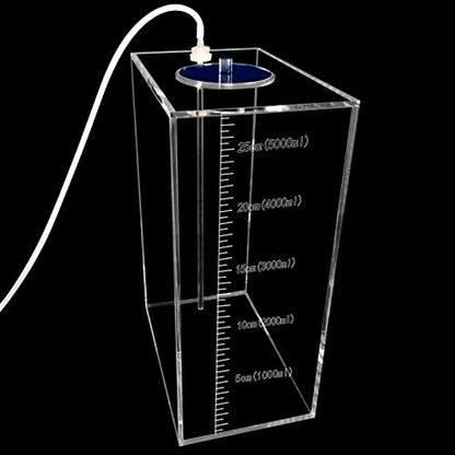 dosing Pump Liquid containers,Liquid srorage Bucket,Aquarium Air Pump Accessories，Reservoir dosing Container Made of acryli (5L/1.32gal Blue lid)