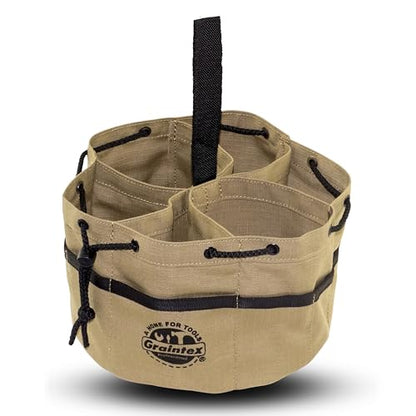 Graintex 18 Pockets Grab Bag Rip-stop Canvas Drawstring Closure, Small Part Organizer Pouch, Small Tools, Screws, Parts, Parachute Tool Bag for Efficient Storage - Khaki - color: Khaki