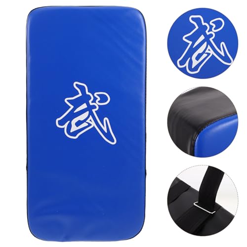Taekwondo Kick Shield Curved Kickboxing Training Pad Thickened Pu Martial Arts Sparring Gear Blue for MMA Karate Muay Thai Leg and Thigh Striking Practice