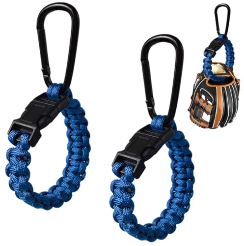 Baseball Glove Clip for Hanging Bags,Portable Paracord Gear Holder with Hook Clip,Sports Equipment Drying Rack for Baseball Softball Gloves - style: 2-blue