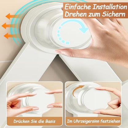 MFMYEE Rotating Pot Lid Rack with Suction Cup, Adjustable Wall-Mounted Pot Lid, Punch-Free Cutting Board Rack for Home Kitchen, Multifunctional Hooks for Cutting Board (White) - color: White