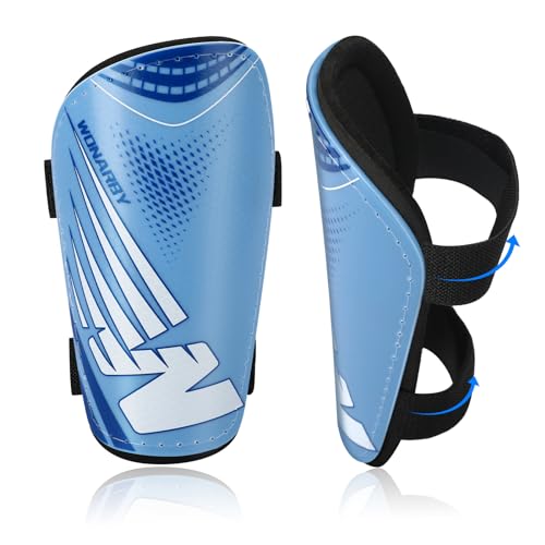 Shin Guards Soccer Kids Toddler, Shin Guard for Boys Girls 2-18 Years Old - color: Blue, size: Small