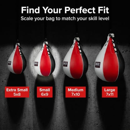 Ringside Boxing Speed Bag – Durable Leather Construction with Reinforced Triple-Stitched Seams and Heavy-Duty Attachment Loop,for Speed and Reflex Training - size: Large (New)