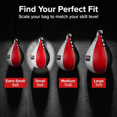 Ringside Boxing Speed Bag – Durable Leather Construction with Reinforced Triple-Stitched Seams and Heavy-Duty Attachment Loop,for Speed and Reflex Training - size: Medium (New)