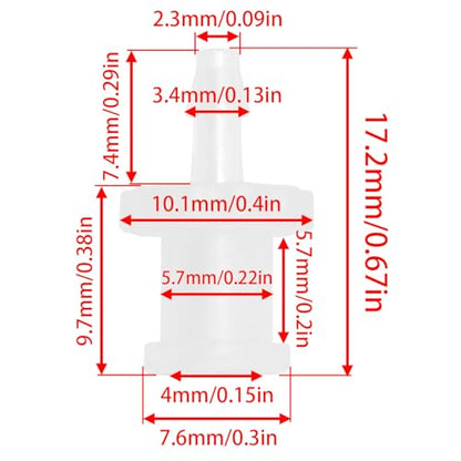 Famale Thread Hose Fitting 1/16 "PP Polypropylene Hose Barb Fitting Ruhr Female Thread Adapter For Laboratory Equipment 12pcs (0.67inch)
