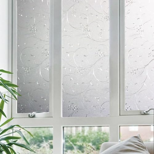 Frosted Privacy Window Film, Glass Door Privacy Film Non-Adhesive Window Clings for Home Office Decoration, Anti-UV, Heat Control and Prevent Bird Strikes (Wheat, 11.8x78.7 Inch) - size: 11.8x78.7 Inches