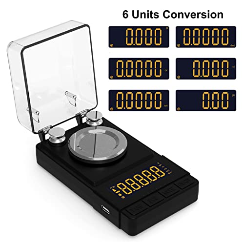 Digital Milligram Scale 50g/0.001g, Compact Mg Scale with 20g Calibration Weight and Accessories, Black Powder Scale for Reloading - color: Black