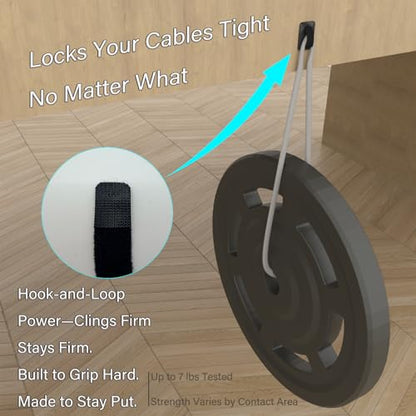 Under Desk Cable Management Ties, 15 Pack | Adjustable Hook and Loop Cord Organizer, Low Profile Wire Hider System