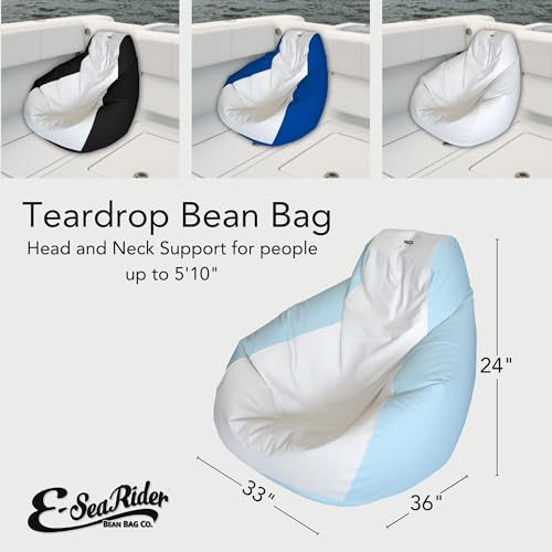 Teardrop Marine Beanbag (Medium, Multi) - color: White/Dark Blue