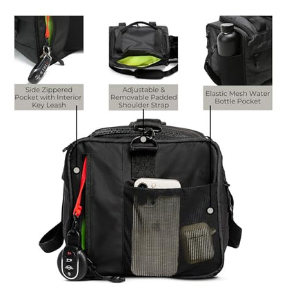 Vooray Boost Small Gym Bag for Women and Men, 23L, Matte Black - color: Matte Black