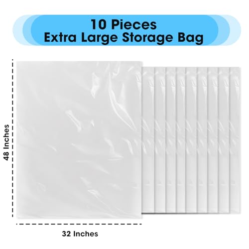 Besti Large Clear Plastic Bags – 10-Pcs 32x48-inch Extra Large Storage Bags – Packing Bags for Suitcases, Luggage, Large Items – Heavy-Duty Moving Bags for Protection and Storage